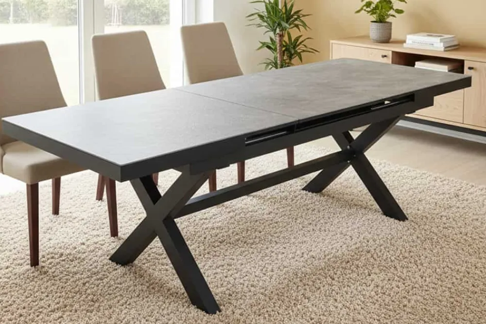 Riess-Ambiente Haus & Garten|Esstische > Ausziehbarer In- und Outdoor Esstisch EMPIRE 180-240cm hellgrau Keramik anthrazit