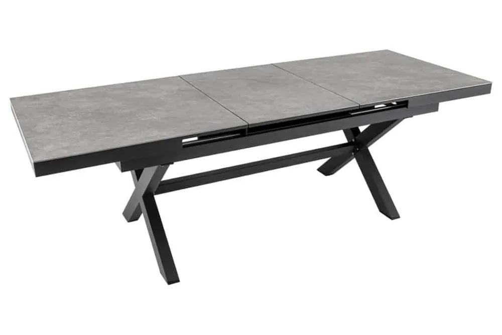 Riess-Ambiente Haus & Garten|Esstische > Ausziehbarer In- und Outdoor Esstisch EMPIRE 180-240cm hellgrau Keramik anthrazit