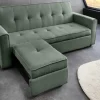 Riess-Ambiente 2-Sitzer Sofa|Retro Möbel > Ausziehbares Schlafsofa SMART 180cm grün Cord 2-Sitzer Couch mit Nosagfederung