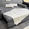 Riess-Ambiente 2-Sitzer Sofa|Retro Möbel > Ausziehbares Schlafsofa SMART 180cm grau Cord 2-Sitzer Couch mit Nosagfederung