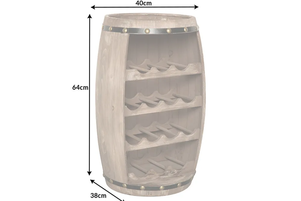 Riess-Ambiente Weinregale|Barschränke > Authentisches Weinregal BODEGA 65cm natur Pinie Weinfass Shabby Chic