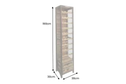 Riess-Ambiente Mehr...|Massivholzregale > Authentisches Weinregal BODEGA 190cm natur Pinienholz Flaschenregal Schubladen
