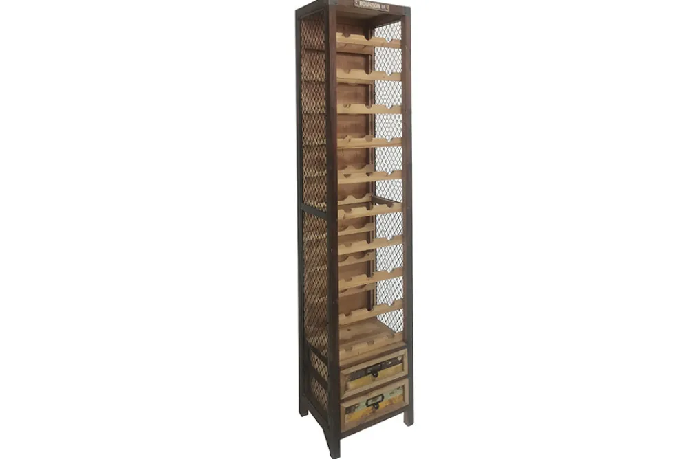 Riess-Ambiente Mehr...|Massivholzregale > Authentisches Weinregal BODEGA 190cm natur Pinienholz Flaschenregal Schubladen