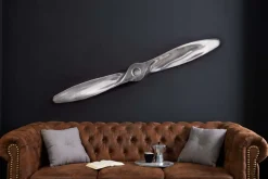Riess-Ambiente Wanddekoration|Industrial Loft > Authentische Wanddekoration SCREW II 110cm silber Flugzeug Propeller
