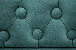 Riess-Ambiente Sessel|Samt Möbel > Barocker Sessel CHESTERFIELD petrol Samt Federkern goldene Nieten mit Knopfheftung