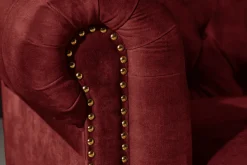 Riess-Ambiente Samt Möbel|3-Sitzer Sofa > Barock Sofa CHESTERFIELD 205cm rot Samt Federkern Knopfheftung 3-Sitzer Couch