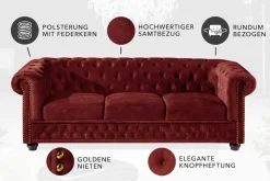 Riess-Ambiente Samt Möbel|3-Sitzer Sofa ><noscript><img width=