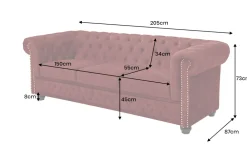 Riess-Ambiente Samt Möbel|3-Sitzer Sofa ><noscript><img width=