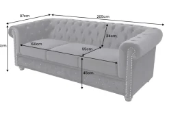 Riess-Ambiente Samt Möbel|3-Sitzer Sofa ><noscript><img width=