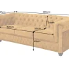 Riess-Ambiente Samt Möbel|3-Sitzer Sofa > Barock Sofa CHESTERFIELD 205cm senfgelb Samt Federkern Knopfheftung 3-Sitzer Couch