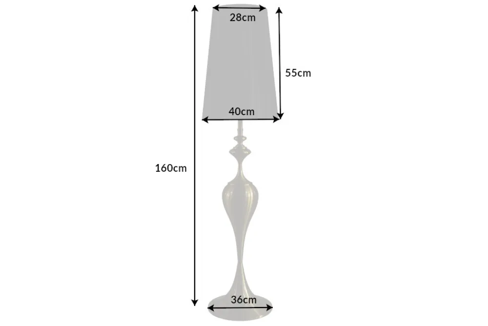 Riess-Ambiente Goldene Möbel|Stehleuchten > Barock Stehlampe LUCIE 160cm schwarz gold gebürstet Stehleuchte