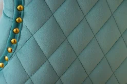 Riess-Ambiente Stühle|Samt Möbel > Barock Stuhl CASTLE DELUXE blau Samt gold Edelstahl mit Löwenkopf Chesterfield
