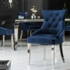 Riess-Ambiente Stühle|Samt Möbel > Barock Stuhl CASTLE DELUXE royalblau Samt Löwenkopf Chesterfield Design Esszimmerstuhl Nieten