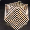 Riess-Ambiente Beistelltische > Beistelltisch HARMONY NATURE 60cm braun weiß Mosaik Kunsthandwerk