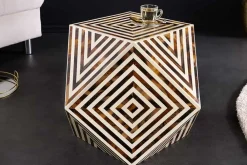 Riess-Ambiente Beistelltische > Beistelltisch HARMONY NATURE 60cm braun weiß Mosaik Kunsthandwerk