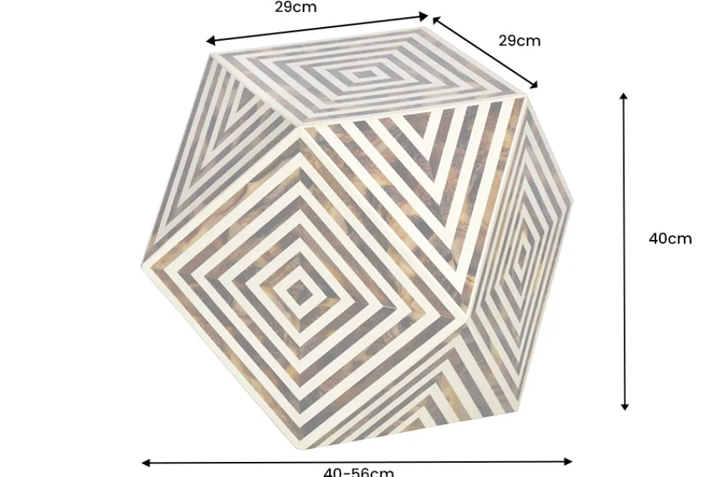 Riess-Ambiente Beistelltische > Beistelltisch HARMONY NATURE 60cm braun weiß Mosaik Kunsthandwerk