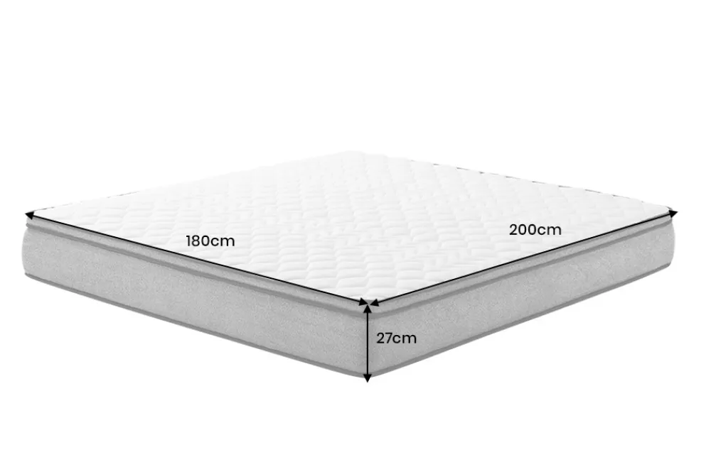 Riess-Ambiente Matratzen & Topper > Bequeme Matratze mit Topper CLOUD FLEX 180x200cm greige Tonnentaschenfederkern 9-Zonen