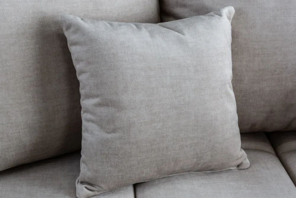 Riess-Ambiente Xxl Sofa|Samt Möbel > Big Sofa ELEGANCIA 285cm champagner beige Vogue Velours Samt inkl. Kissen Federkern