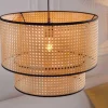 Riess-Ambiente Goldene Möbel|Hängelampen > Boho Hängelampe VIENNA 45cm natur schwarz Wiener Geflecht Leuchte