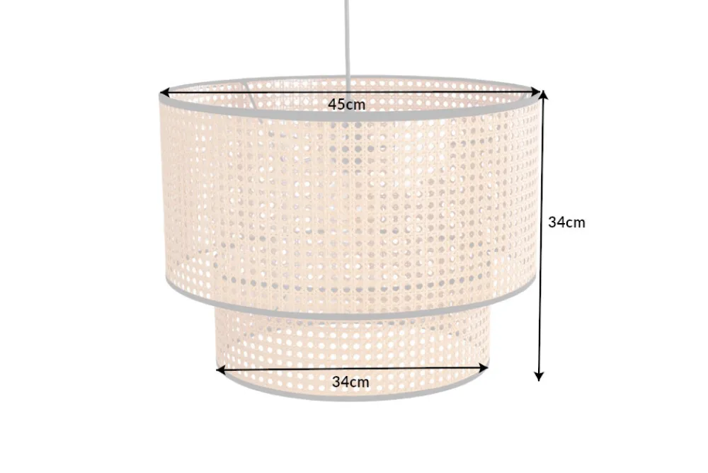 Riess-Ambiente Goldene Möbel|Hängelampen > Boho Hängelampe VIENNA 45cm natur schwarz Wiener Geflecht Leuchte