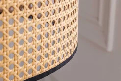 Riess-Ambiente Goldene Möbel|Skandinavisch > Boho Stehlampe VIENNA 142cm natur schwarz Wiener Geflecht Metall Dreifuß Stehleuchte