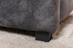 Riess-Ambiente Boxbetten|Samt Möbel > Boxbett PARIS 180x200cm grau Samt mit Stauraum und Lattenrost