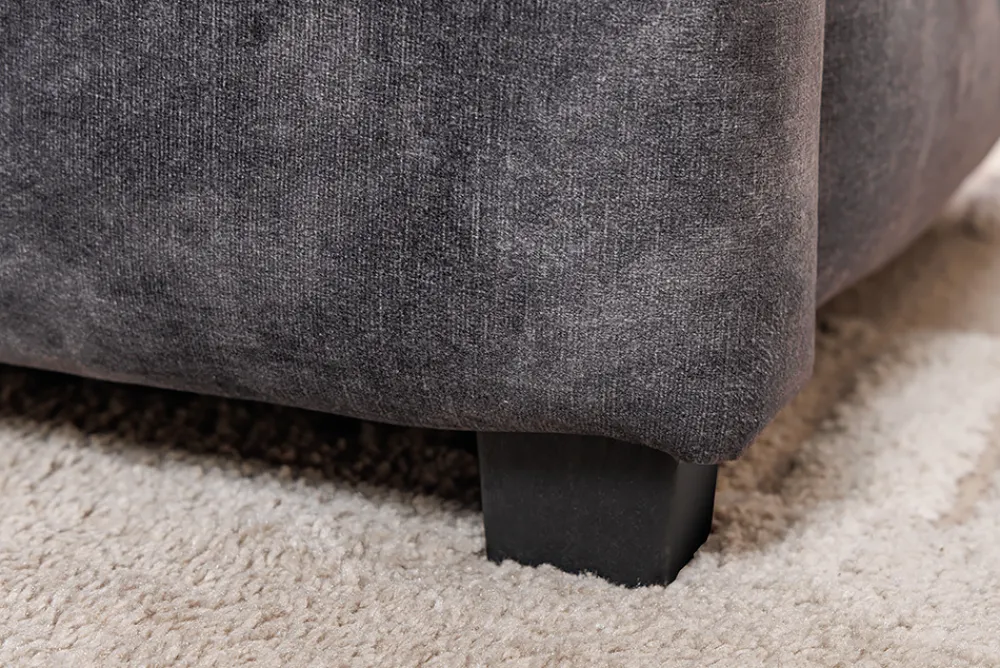 Riess-Ambiente Boxbetten|Samt Möbel > Boxbett PARIS 160x200cm grau Samt mit Stauraum und Lattenrost