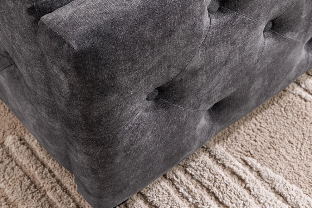 Riess-Ambiente Boxbetten|Samt Möbel > Boxbett PARIS 160x200cm grau Samt mit Stauraum und Lattenrost