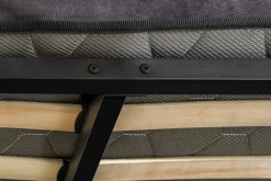 Riess-Ambiente Boxbetten|Samt Möbel > Boxbett PARIS 180x200cm grau Samt mit Stauraum inkl. Matratze und Topper