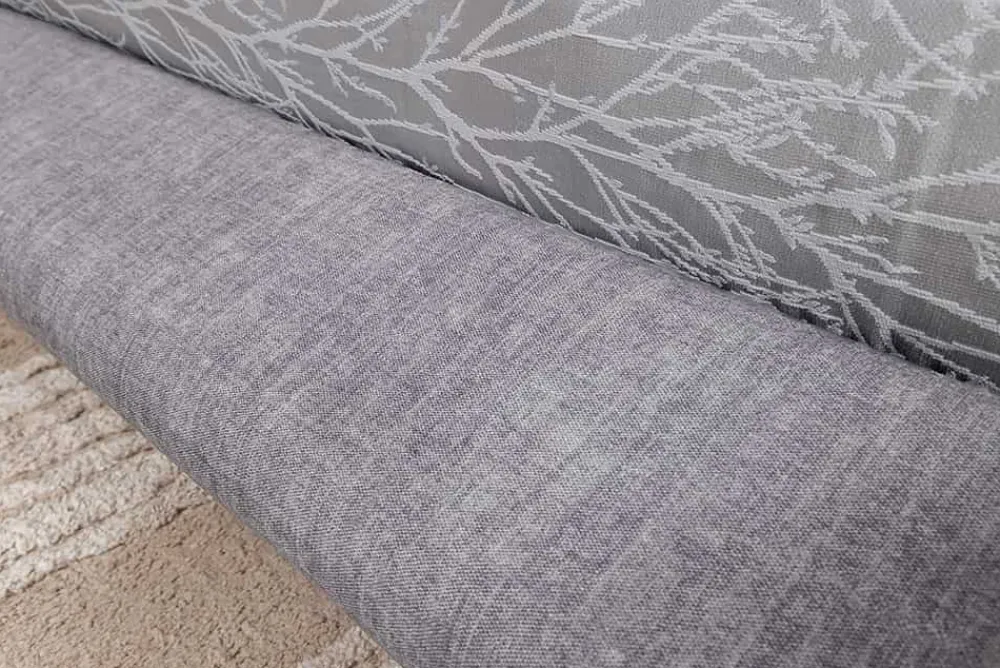 Riess-Ambiente Polsterbetten|Samt Möbel > Boxbett SWING 160x200cm grau Vogue Seiden Samtstoff inkl. Stauraum und Bettkasten