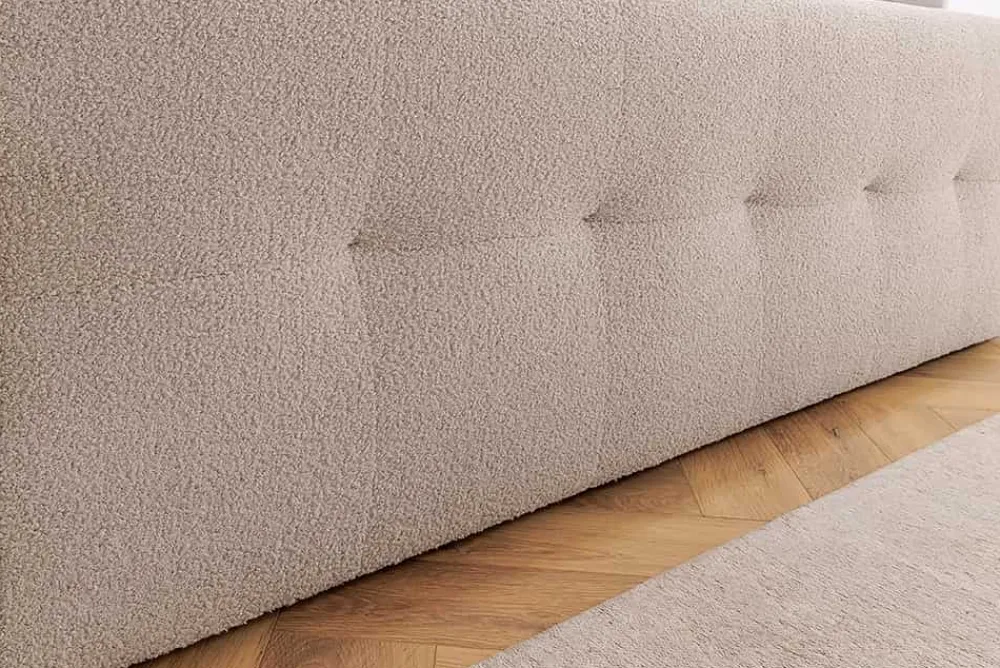 Riess-Ambiente Boxspringbetten > Boxspringbett SIGNUM 180x200cm beige Bouclé inkl. Stauraum Matratze Topper Matratze