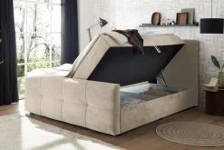Riess-Ambiente Boxspringbetten > Boxspringbett TOULOUSE 180x200cm beige Microfaser inkl. Matratze Topper Stauraum