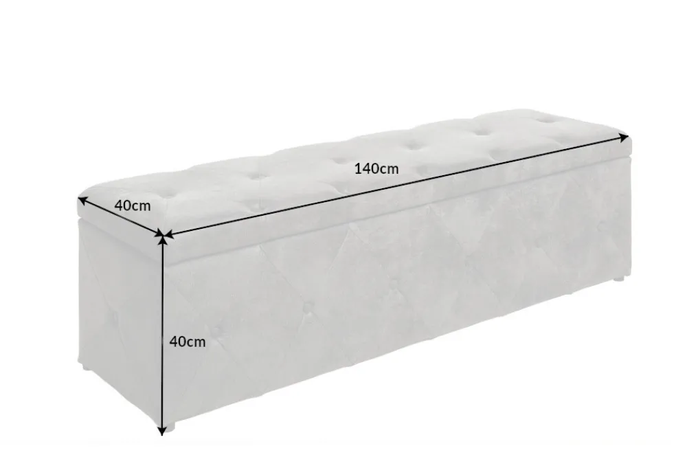 Riess-Ambiente Sitzbänke|Samt Möbel > Chesterfield Bettbank EXTRAVAGANCIA 140cm grau Samt mit Stauraum