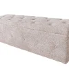 Riess-Ambiente Sitzbänke > Chesterfield Bettbank EXTRAVAGANCIA 140cm champagner greige Bouclè mit Stauraum