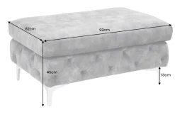 Riess-Ambiente Sitzhocker > Chesterfield Hocker MODERN BAROCK 90cm dunkelgrau Samt Sitzhocker Fußhocker