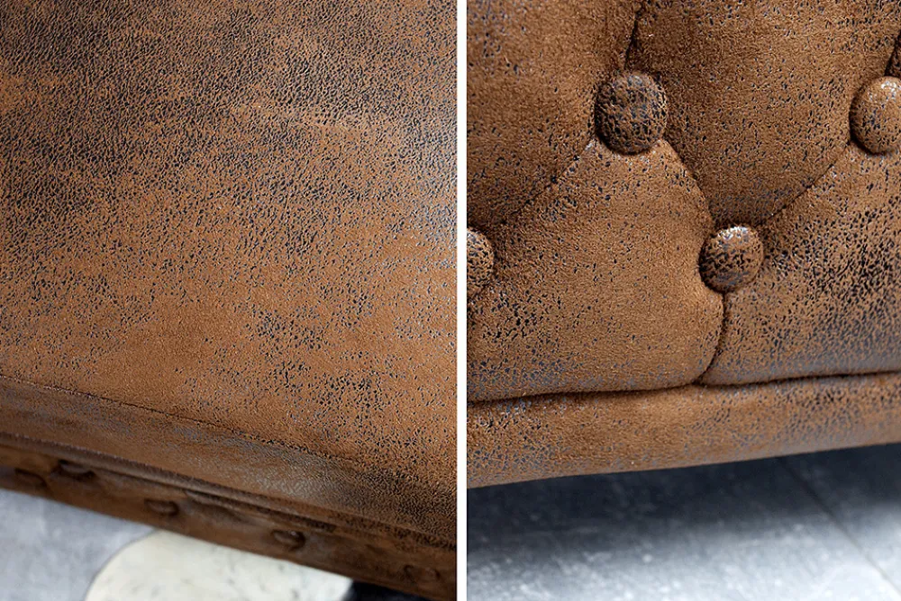 Riess-Ambiente Sessel > Chesterfield Sessel 110cm antik braun mit Knopfheftung und Federkern