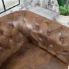 Riess-Ambiente 3-Sitzer Sofa > Chesterfield 3-Sitzer Sofa 205cm antik braun Microfaser Federkern Knopfheftung