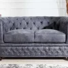 Riess-Ambiente 2-Sitzer Sofa > Chesterfield 2-Sitzer Sofa 150cm antik grau Microfaser Federkern Knopfheftung