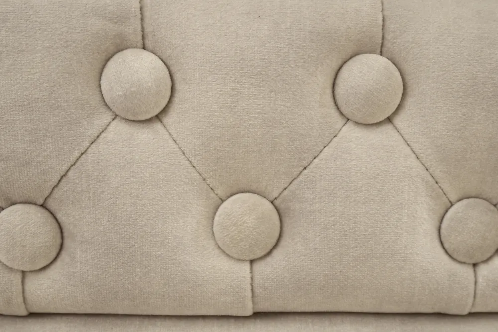 Riess-Ambiente Samt Möbel|3-Sitzer Sofa > Chesterfield 3-Sitzer Sofa 200cm champagner beige Samt Federkern Knopfheftung