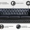 Riess-Ambiente 3-Sitzer Sofa > Chesterfield 3-Sitzer Sofa 205cm schwarz Nietenbesatz Federkern