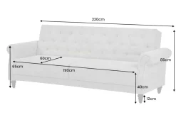 Riess-Ambiente 3-Sitzer Sofa > Chesterfield 3-Sitzer Sofa MAISON BELLE AFFAIRE 220cm greige Bouclé mit Schlaffunktion