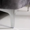 Riess-Ambiente Samt Möbel|Retro Möbel > Chesterfield 3-Sitzer Sofa MODERN BAROCK 235cm dunkelgrau Samt Federkern Metallfüße