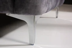 Riess-Ambiente Samt Möbel|Retro Möbel > Chesterfield 3-Sitzer Sofa MODERN BAROCK 235cm dunkelgrau Samt Federkern Metallfüße