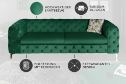 Riess-Ambiente Samt Möbel|3-Sitzer Sofa ><noscript><img width=