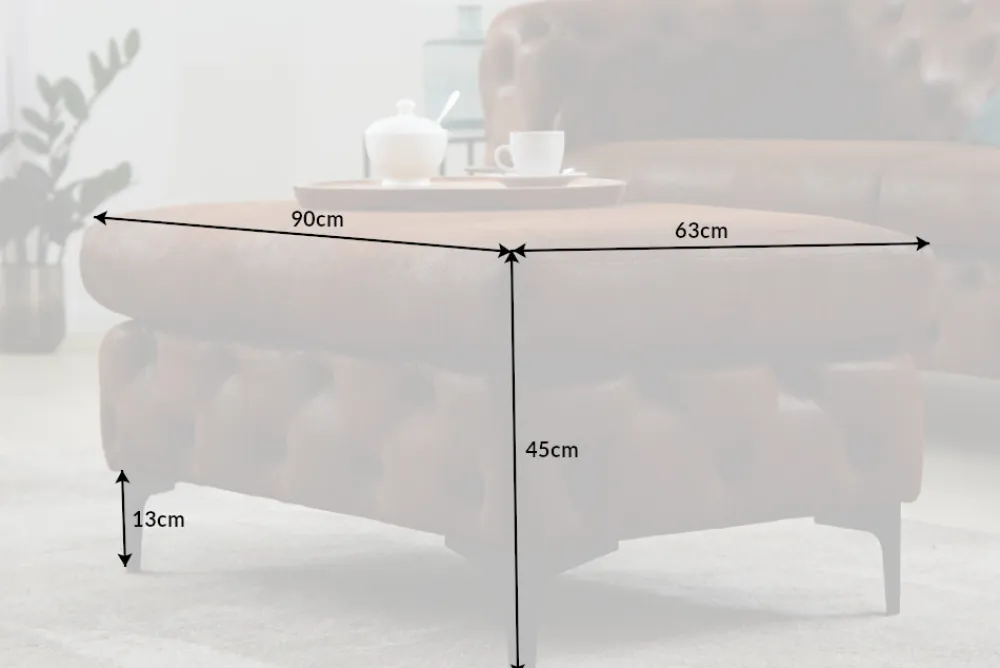 Riess-Ambiente Polsterhocker|Sitzhocker > Chesterfield Sitzhocker MODERN BAROCK 90cm antik braun Fußhocker