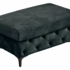 Riess-Ambiente Sitzhocker|Samt Möbel > Chesterfield Sitzhocker MODERN BAROCK 95cm petrol Samt Fußhocker