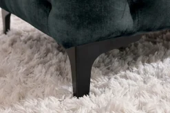 Riess-Ambiente Sitzhocker|Samt Möbel > Chesterfield Sitzhocker MODERN BAROCK 95cm petrol Samt Fußhocker