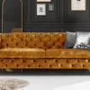 Riess-Ambiente Samt Möbel|3-Sitzer Sofa > Chesterfield Sofa MODERN BAROCK 235cm senfgelb Samt 3-Sitzer Couch Federkern