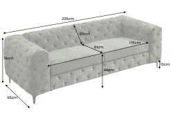 Riess-Ambiente Samt Möbel|3-Sitzer Sofa ><noscript><img width=
