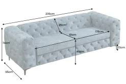 Riess-Ambiente Samt Möbel|3-Sitzer Sofa ><noscript><img width=